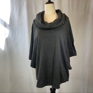 Ann Taylor cowl dolman sweater poncho grey